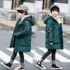 Fashion Digital Children's Jacket Boys Cotton Coat Winter Hooded Thicken Mid-length Warm Big Children's Cotton Jacket