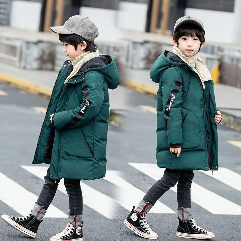 Boys Winter Cotton Coat Long Autumn and Winter Children's Coat Thick Cotton Coat
