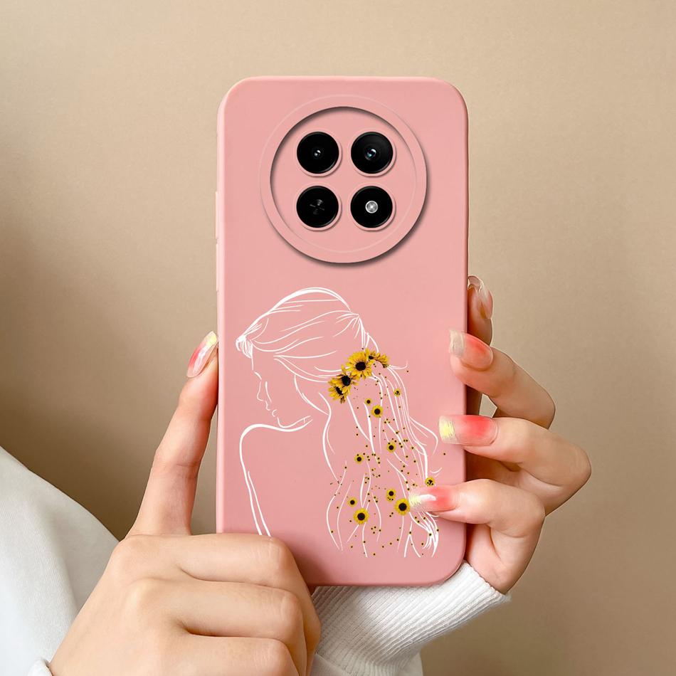 For OPPO Realme 12X 5G Phone Cases Cartoon Liquid Silicone Full Coverage Anti Drop Shell For Realme12 X Back Covers Bumper Funda