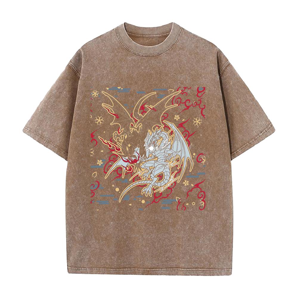 Harajuku Anime YuGiOh Tshirt Summer Short Sleeve Cotton Tee Shirt Gothic Yk Vintage Washed Oversized Tops Mens Clothing