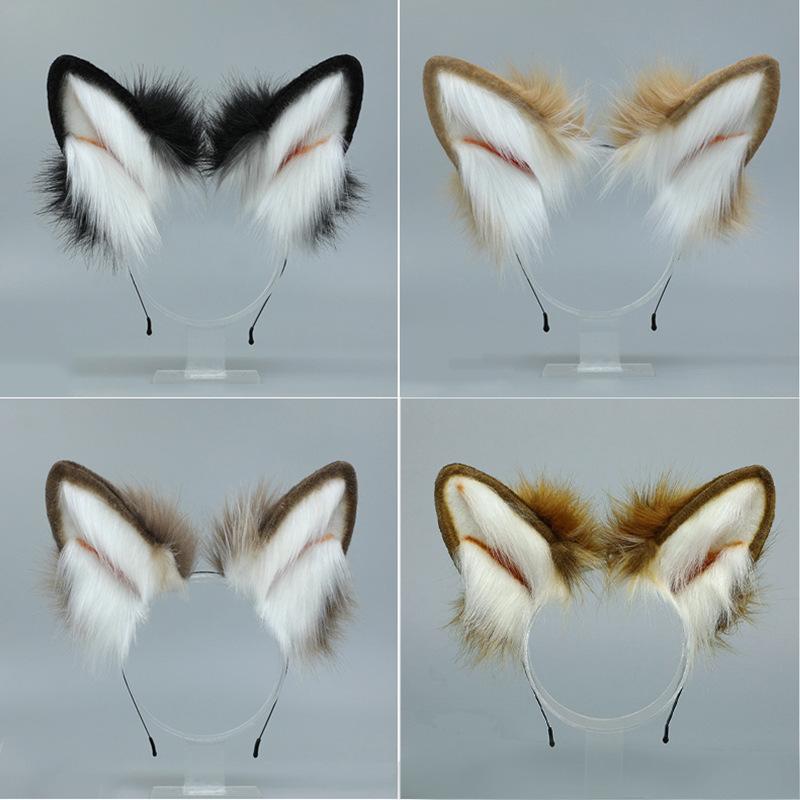 Имитация animal ears headband плюшевая косплей наряд для косплея уши сиба-ину повязка для умывания головы головной убор аксессуары для волос