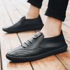 Fashion Newly Men Casual Shoes Mens Loafers Breathable Slip On Black Driving Shoes Soft Anti-slip Shoe Male Spring Leather Boat Footwear