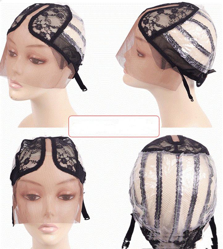 U Type Lace Front Black Net Headband Wig Cap