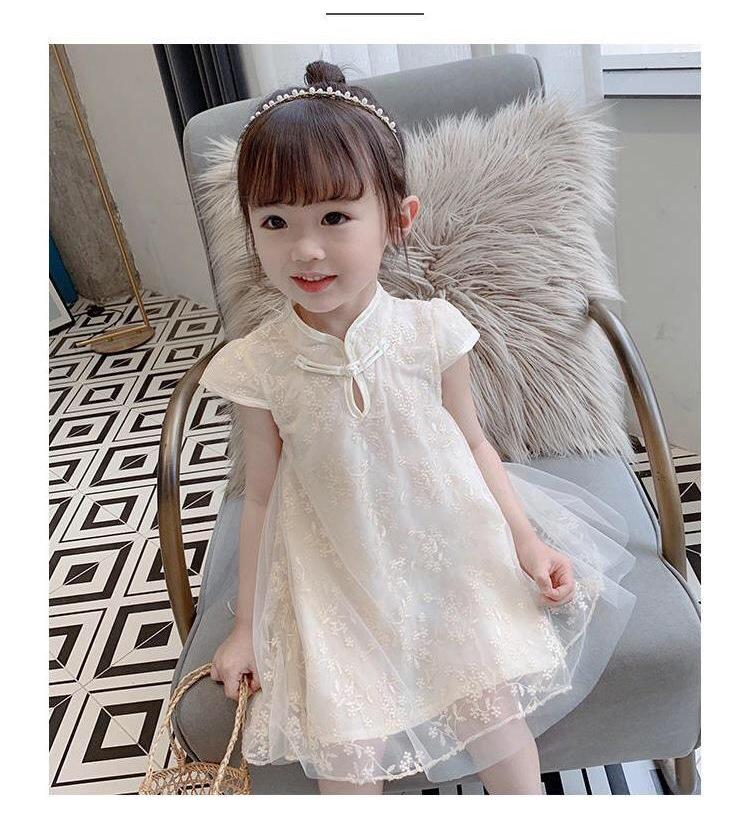 Летнее облегающее платье-ципао для девочек в стиле ретро с юбкой в китайском стиле