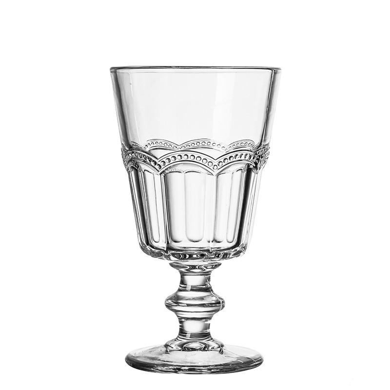 1 pcs. Glass Full Retro Atmosphere, Retro Glass Simple Relief Champagne Red Wine Glass | antique glass