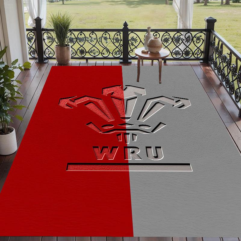 Soft Floor Carpet Wales Rugby Pattern Area Rug Decorative Mat For Home Room Decoration