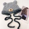 Милые медвежьи ушки Тедди флис вязаный разноцветный пуловер шапка для женщин зимние теплые защитные наушники Able Straps шапки-бомберы