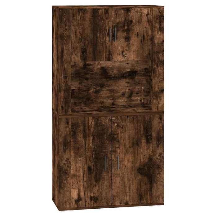 Buffet haut - Maison Exclusive - Chêne fumé - Bois d'ingénierie - Fixation murale anti-basculement