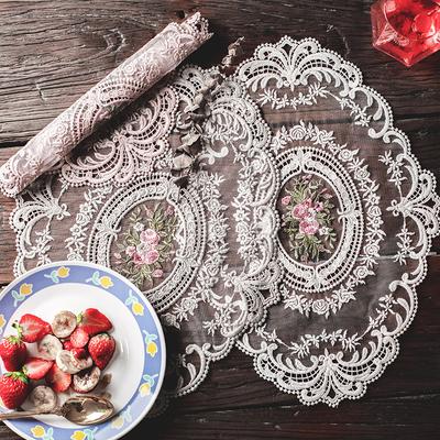 Винтажная кружевная салфетка для столовых приборов, вышитая скатерть, декоративные салфетки для столовой, вечеринки, свадьбы, антикварные подставки под кофе, салфетки для столовых приборов
