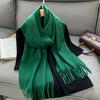 Luxury  Design Solid Cashmere Scarf For Women Winter Pashmina Blanket Lady Warm Thicken Shawl Wrap Tassel Echarpe Poncho