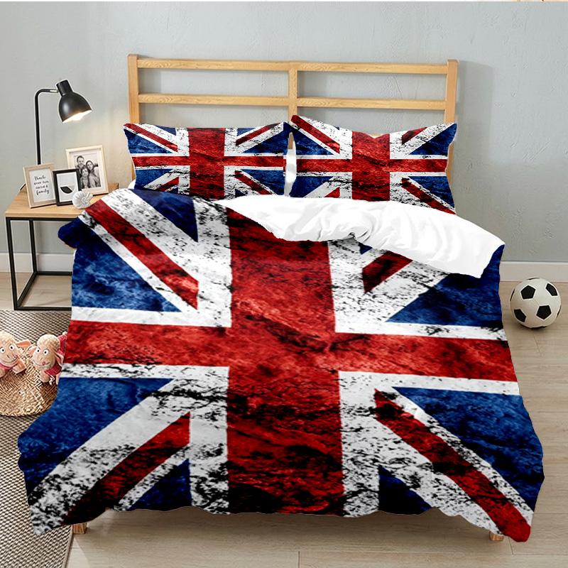 British Flag Artwork 3PCS Bedding set,Ideal for 1pc Duvet Cover And 2pcs Pillowcases Perfect for Fan gift,Ideal for Bedroom, Dormitory