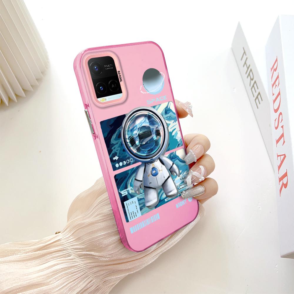 Окрашенный узор, красочный серебристый, двухсторонний, жесткий, противоударный чехол для телефона Vivo