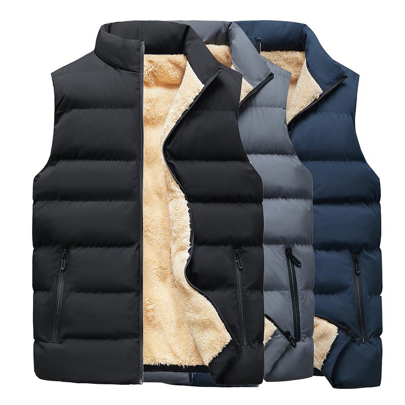 Mens Sleeveless Body Warmer Puffer Quilted Padded Bomber Jackets Lamb Fleece Vest