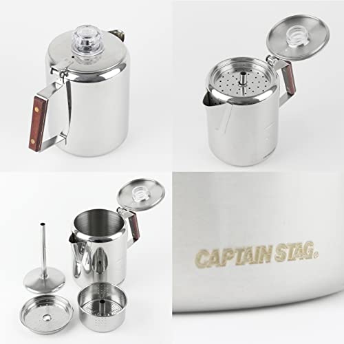 Кофеварка-перколятор Captain Stag из нержавеющей стали 18-8, 3 чашки, M-1225