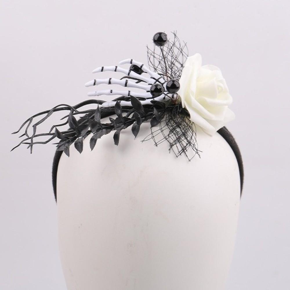 Skull Halloween Headband Bat Halloween Flower Crown Branch Hair Hoop  Costume Party Accessories