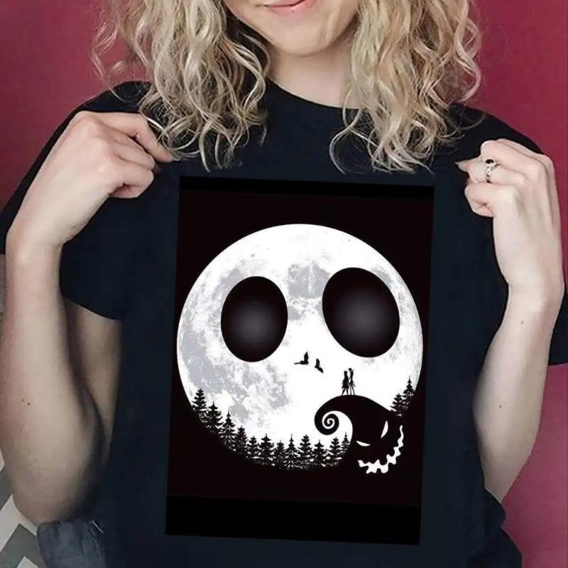 Кошмар перед Рождеством Футболка с коротким рукавом Топы Повседневные топы Крутой дизайн Одежда и аксессуары Футболки с 3D-принтом Для женщин