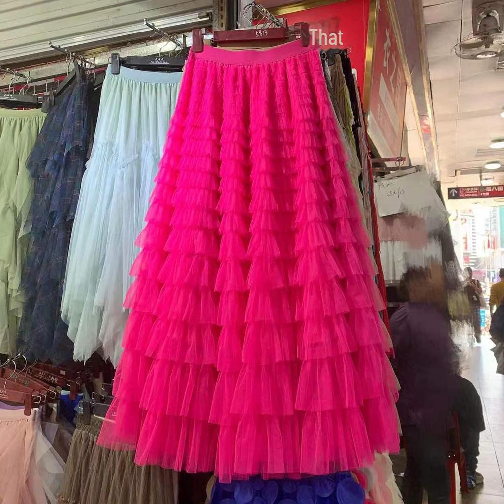 Весна и осень 2023 Белая юбка-фея из плиссированной марли для женщин