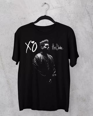 Футболка с логотипом рэп-исполнителя The Weeknd, черная, с коротким рукавом, подписанная, размеры от S до 5XL, унисекс