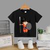 Детская футболка с принтом из мультфильма Dragon Ball, летняя, Супер Сайян Бог Гоку, с коротким рукавом, повседневная, уличная одежда, дышащий топ, для ежедневной носки