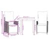 3 Piece Garden Dining Set with Cushions Beige Mix Poly Rattan