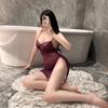 Ночная сорочка на бретельках Ye Yu сексуальная кружевная женская ночная рубашка чистая страсть сетчатая пряжа соблазн однотонный комплект для отдыха