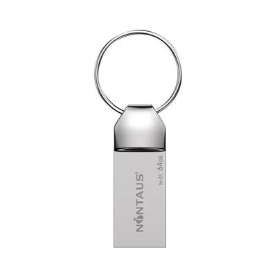 Jinzheng N-33 Цельнометаллический водонепроницаемый USB 2.0 флеш-накопитель со стальным кольцом