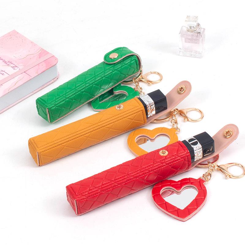 Plaid Lipstick & Lip Balm Keychain Bag - Portable Makeup & Coin Purse 2025 Edition