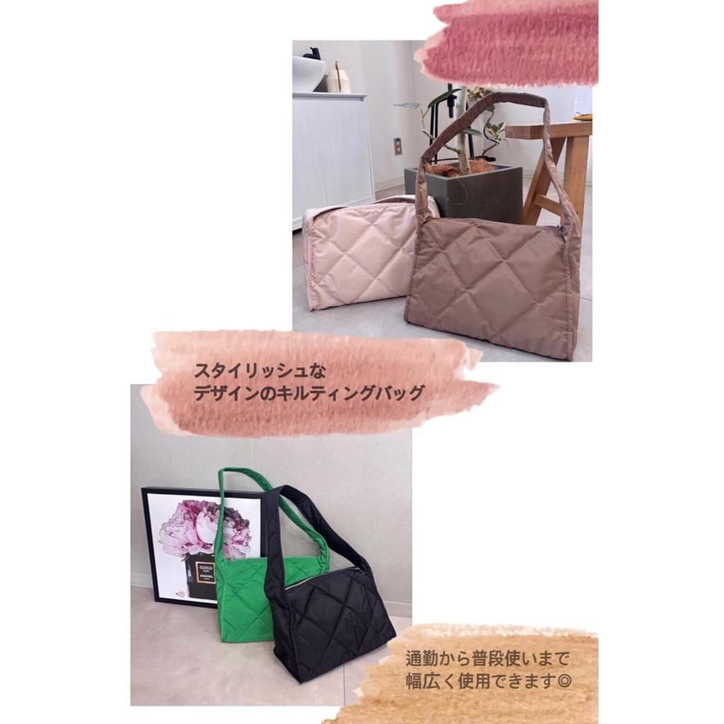 Сумка-тоут большая ультра на плечо для выхода стеганая [DIVA Rose] Женская сумка, Вместительная, Легкая, Формат А4, Простая, Милая, Стильная, Для выхода, Для путешествий, (зеленый)