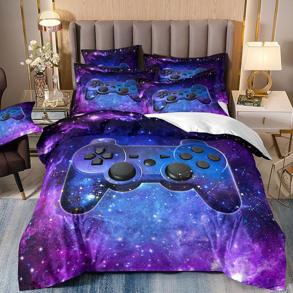 3D Gamepad Bedding Set Microfiber Quilt Cover Three-Piece Set