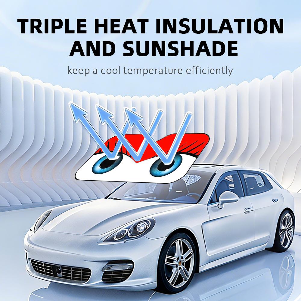 Cute girl car eyes Sun Visor Car Windshield Sun Shade Front Window Sunshade UV Block Heat Insulation Cover Parasol