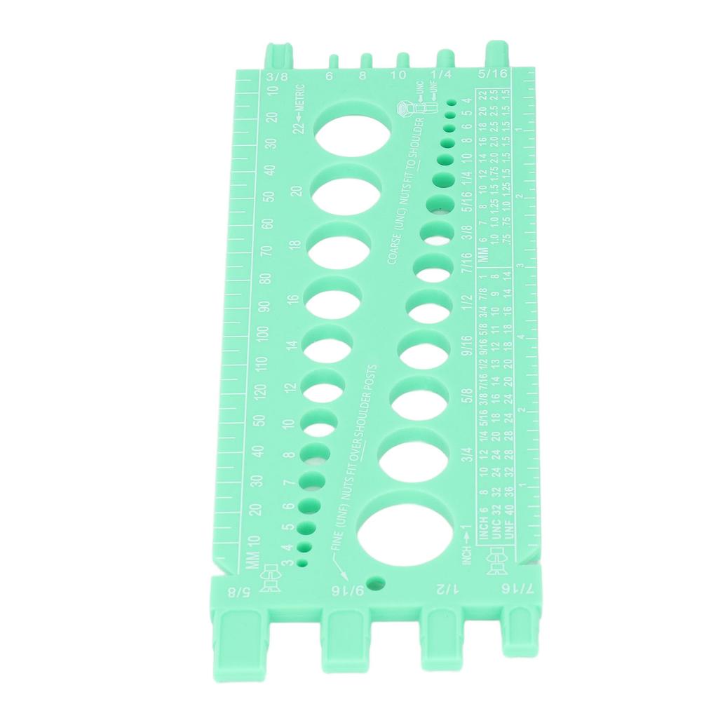 Инструмент для измерения болтов, пластиковый, интегрированный, портативный, дюймовая и миллиметровая шкала, резьбомер для гаек и болтов