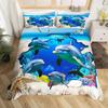Dolphin Underwater World Quilt Cover Three-piece 3D Printed Duvet Cover Bedding