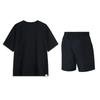 Li Ning In My Name Универсальный комплект с коротким рукавом, однотонные бриджи, повседневный спортивный комплект, унисекс, черный AHSVD61-2+YKST119-1