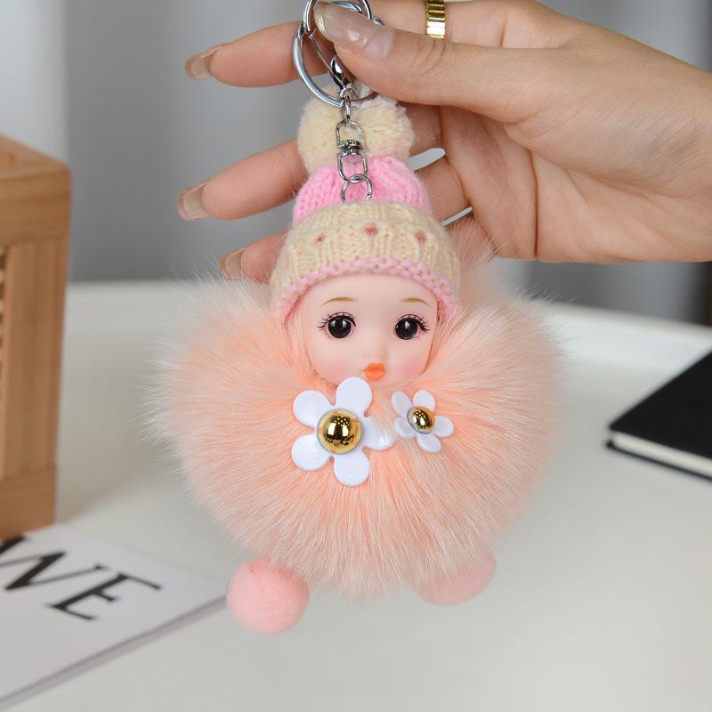 Милый брелок-помпон из натурального меха лисы - Очаровательный аксессуар для сумок, рюкзаков и многого другого