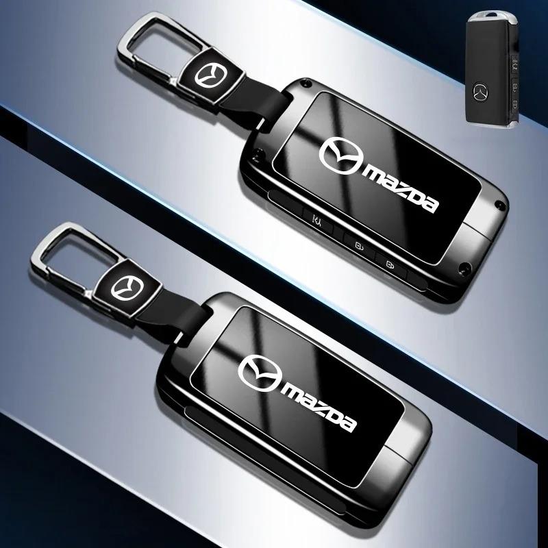 Zinc Alloy Mazda Key Cover With Keychain For Mazda 3 6 2 5 Axela Atenza CX3 CX4 CX5 CX8 CX30 CX50 Smart Remote Key Fob Protector GH3