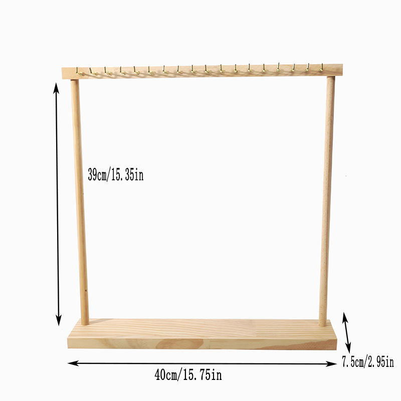 Jewelry Organizer Display Stand Wood Necklace Hanging Countertop Rack For Chains Earrings Bracelets Showcase Storage Rack