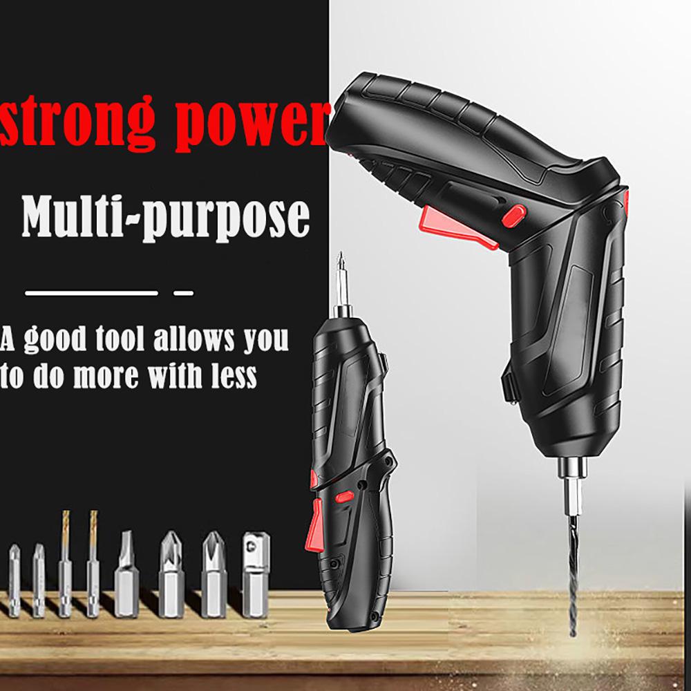 Перезаряжаемая дрель и отвертка, набор отверток с электрической батареей, беспроводной мини-компактный набор отверток, аккумуляторная дрель