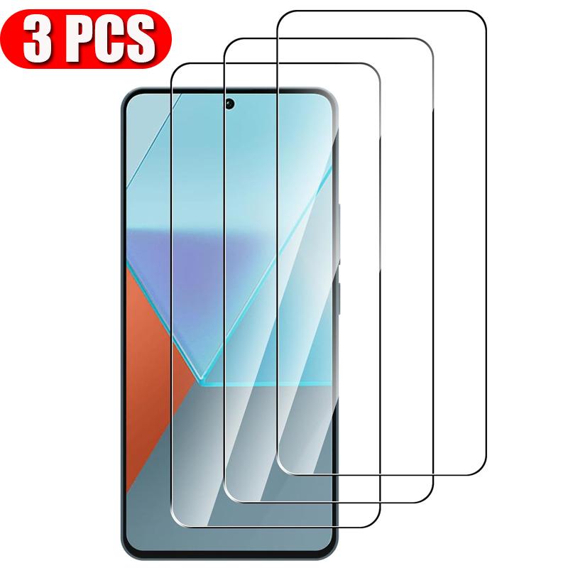 3 шт. HD прозрачные защитные пленки из закаленного стекла для Redmi 13C Note 13/Note 13 Pro 5G 4G POCO X6 M6 Pro 4G 5G