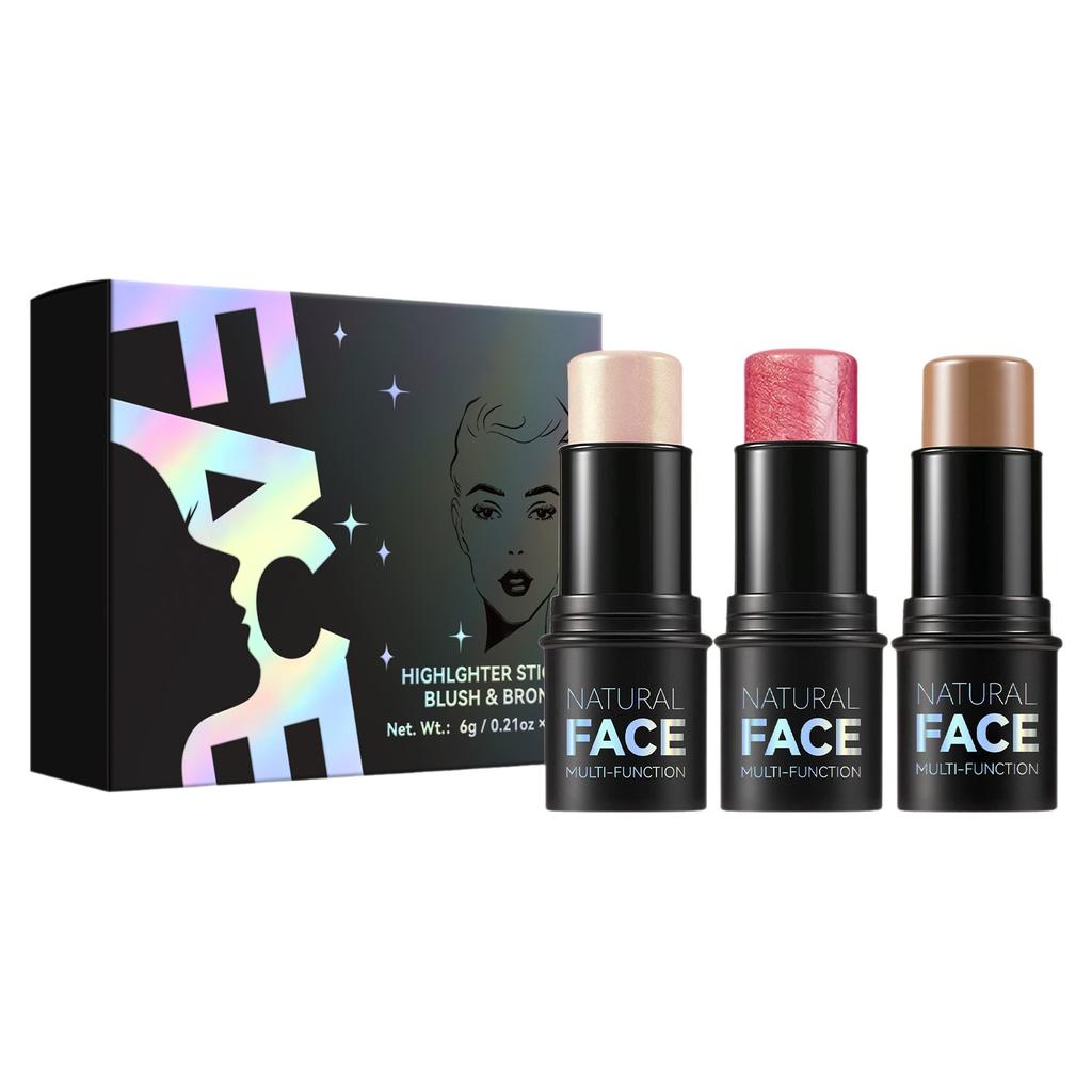 Бальзам Profile Sticks Shades с хайлайтером, бронзатором и румянами, нежирный и водостойкий контурный карандаш, легко скульптурирующий лицо, 3*6 г