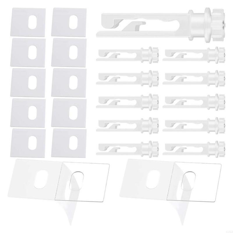 62KD 12 штук Подвесной крючок для штор, Ремонтные зажимы, 12 шт. Ремонтные язычки для вертикальных жалюзи, Установка без инструментов