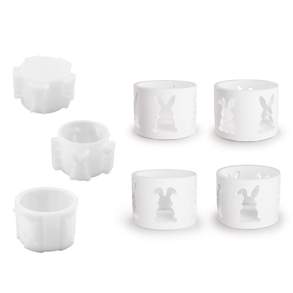 Easter Rabbit Hollow Candlestick Mold Silicone Resin Casting Molds DIY Candle Holder  Home Decor