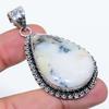 Dendrite Opal Gemstone Handmade 925 Sterling Silver Jewelry Pendant 2.21" SU-10678