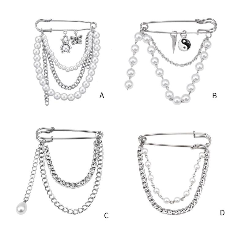 Novelty Lapel Pin Pearls Rhinestones Crystal Lapel Pin Jewelry Brooch Photo Props Delicate Crystal Brooch Pin Brooch