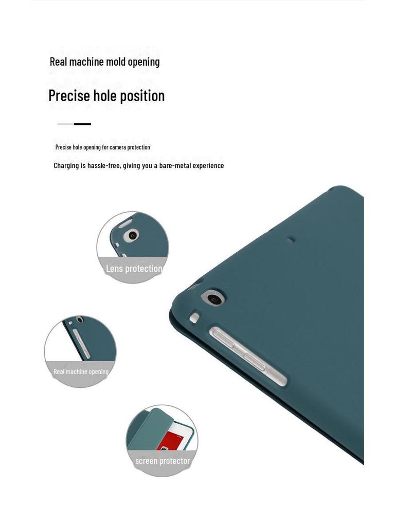 Triple-Fold Solid Color iPad Protective Cover for Pro 11/Air 4 & 5/iPad 10th Gen 10.9 inch/Mini 6/10.2 Inch