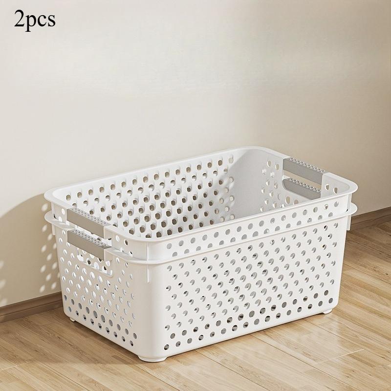 2pcs Multifunctional Plastic Storage Boxes Home Kitchens Bathrooms Bedrooms Offices Storage Baskets Containers Home Organization