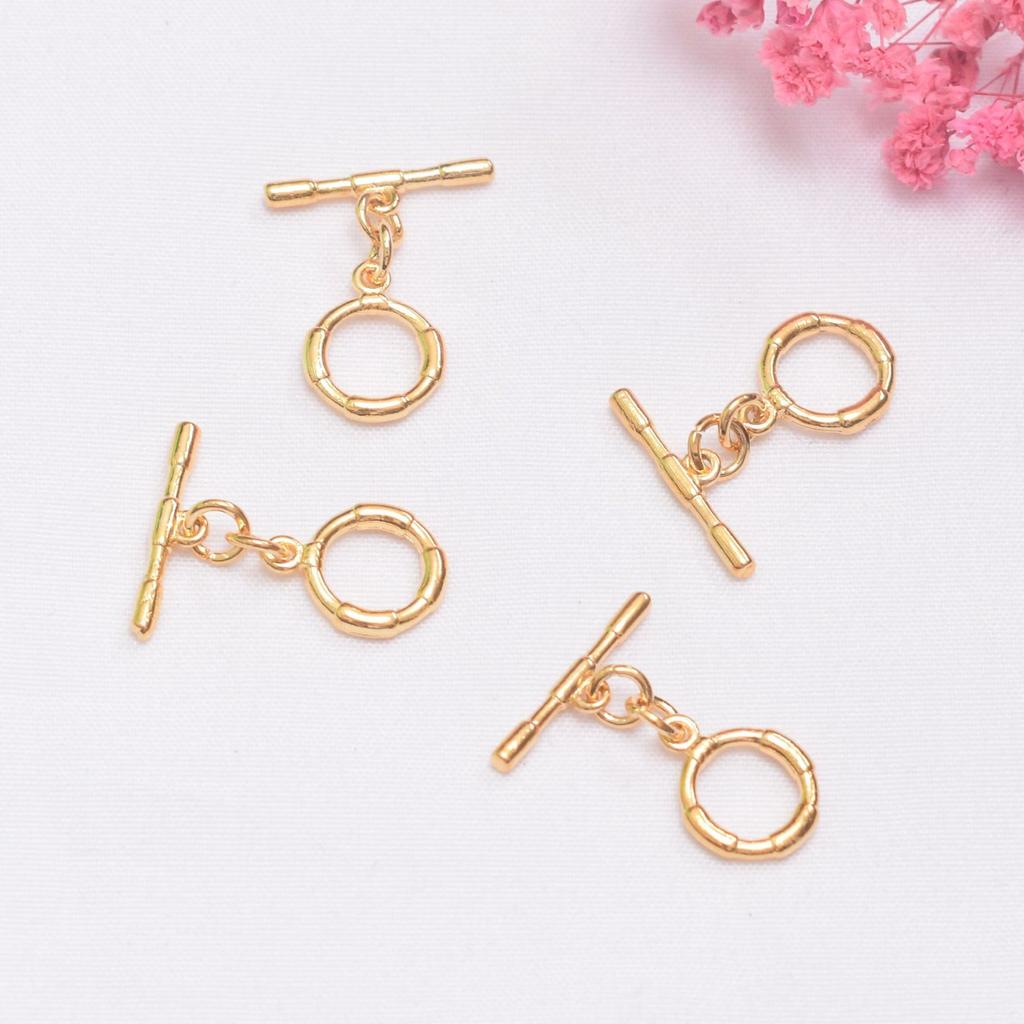 10 шт. Невыцветающая 24K Вакуумная Позолота OT Пряжка Пряжка-Бамбук Головка DIY Ручной Работы Браслет Ожерелье Соединительная Концевая Пряжка Ювелирная Пряжка