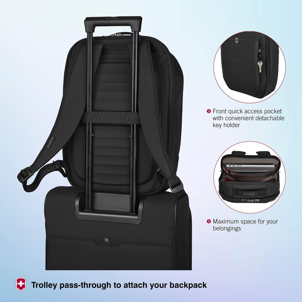Crosslight City Backpack That Can Hold a Recycled PET Trolley Black 612422 [Victorinox] Daypack, 15.6-inch Laptop, Business, Men's, Commuting, School,