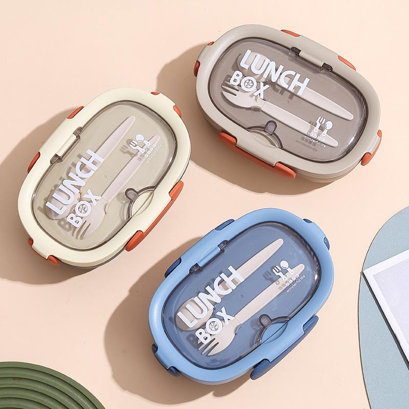 Набор ретро ланч-бокса и бутылки для воды: Ланч-бокс, безопасный для микроволновой печи и герметичный, для студентов и офисных работников