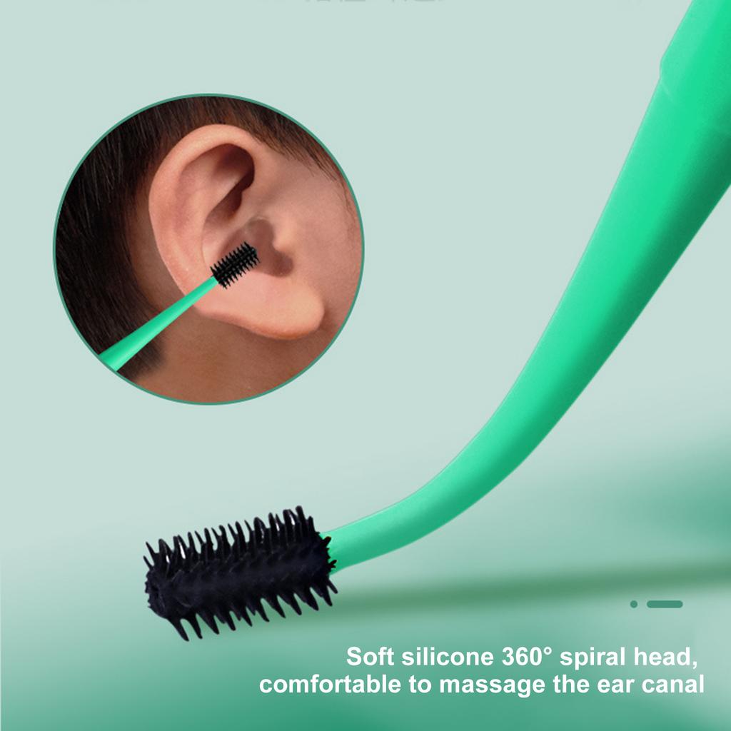 Силиконовый инструмент для чистки ушей с двойной головкой, спиральный тампон, инструмент для удаления ушной серы, палочки для чистки ушей