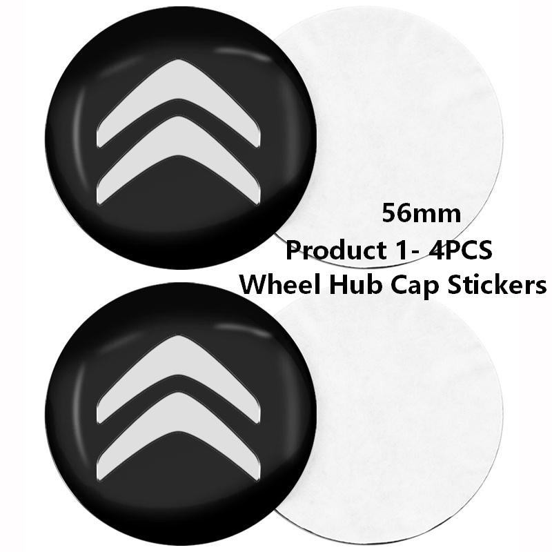 Car styling 4Pcs 56/60mm Car Tyre Wheel Center Hub Cap Emblem Decal Fit For Citroen C4 C3 C5 Aircross C1 DS3 DS5 Berlingo Jumper